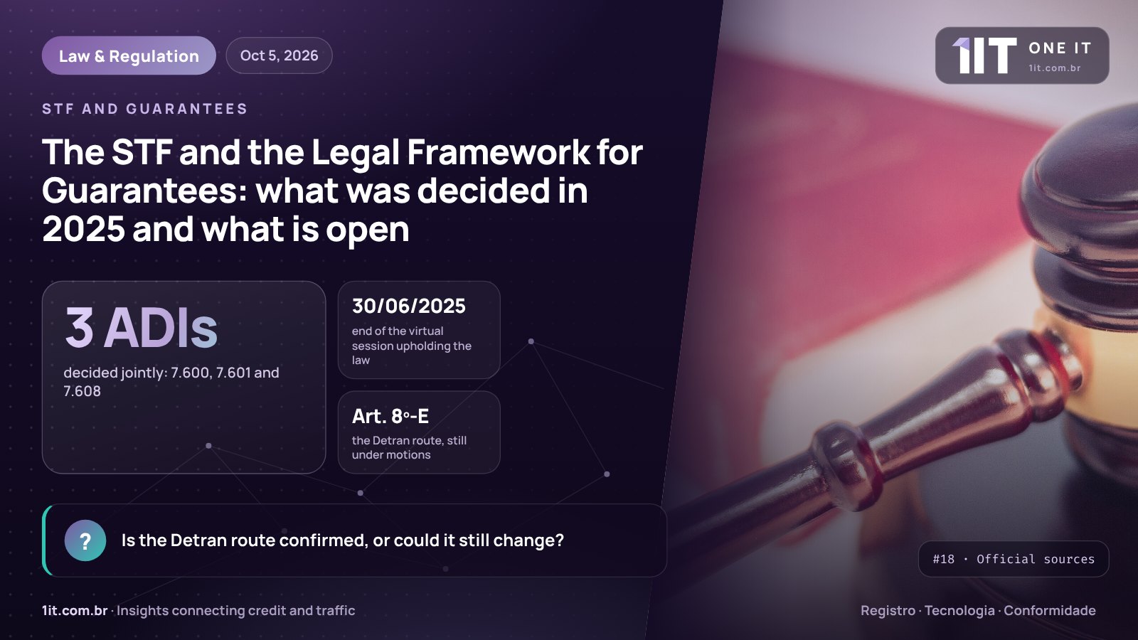 One IT infographic — The STF and the Legal Framework for Guarantees: what was decided in 2025 and what is open