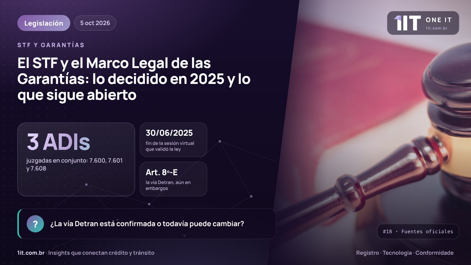 Infografía One IT — El STF y el Marco Legal de las Garantías: lo decidido en 2025 y lo que sigue abierto