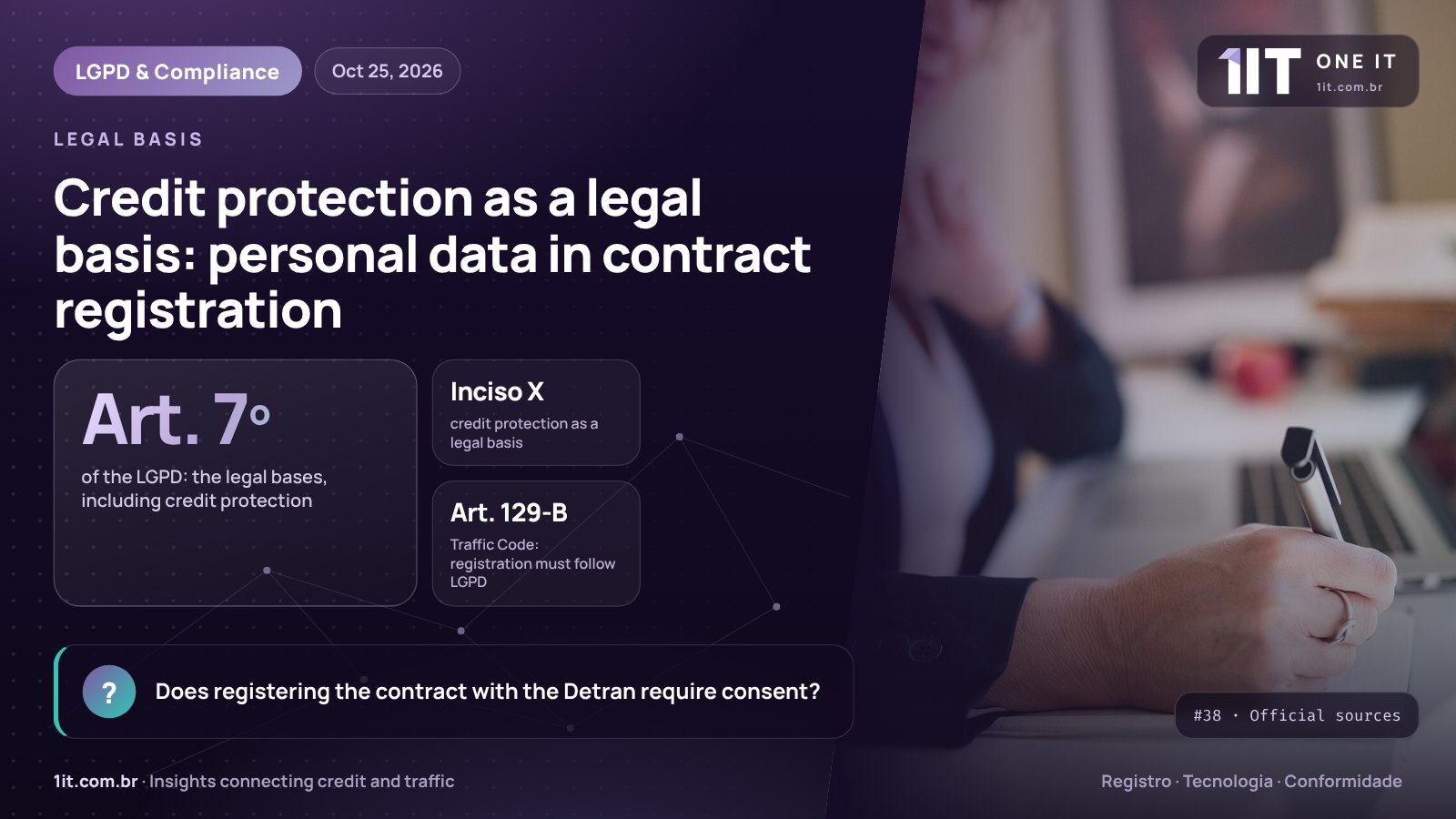 One IT infographic — Credit protection as a legal basis: personal data in contract registration