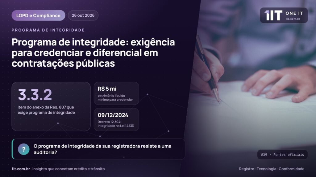 Programa de integridade: exigência para credenciar e diferencial em contratações públicas